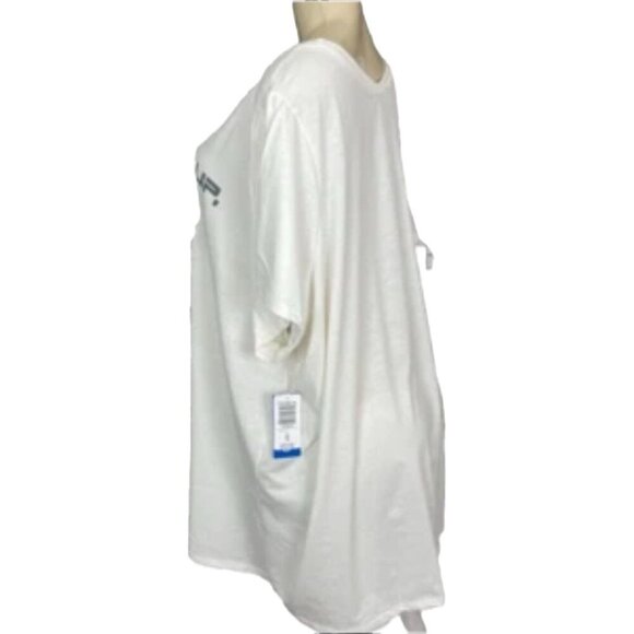 Star Trek +4 Off-White Crew Starship Beam Me Up Scotty Graphic Short Sleeve Tee - Picture 5 of 6